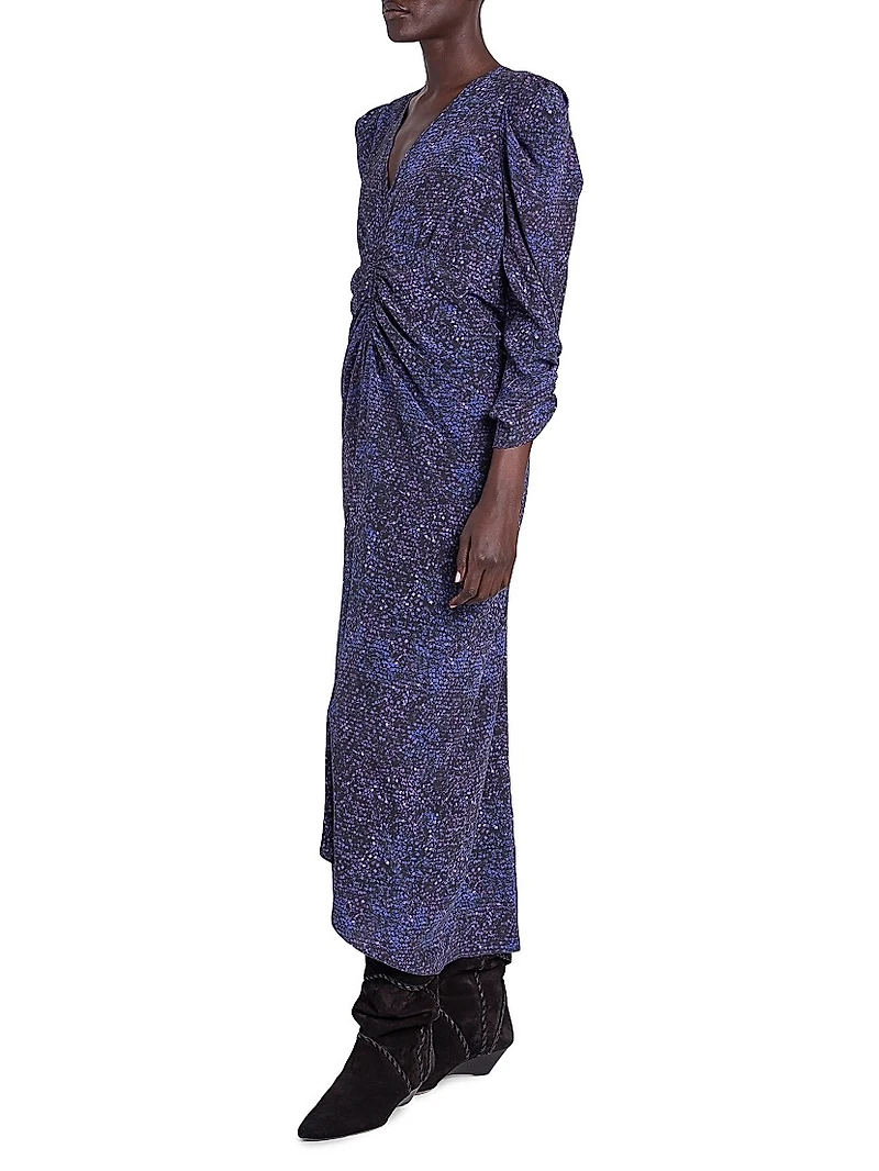 Albini Printed Silk-Blend Midi-Dress