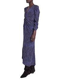 Albini Printed Silk-Blend Midi-Dress