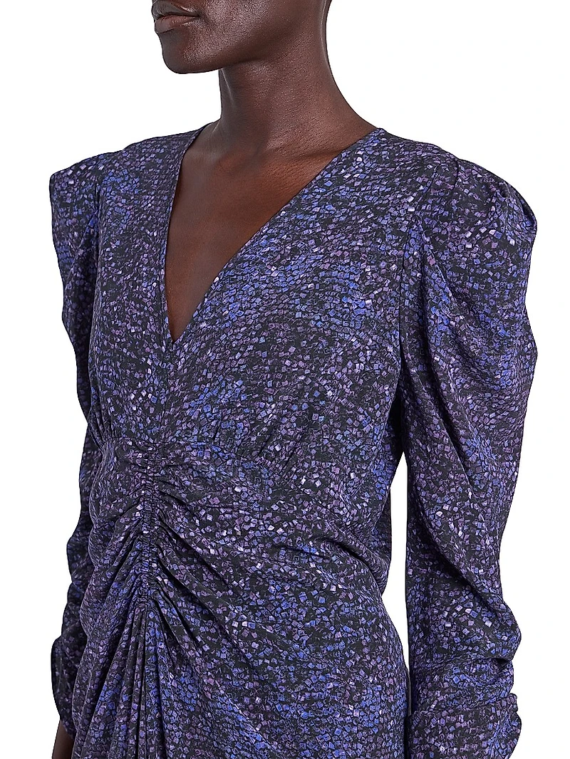 Albini Printed Silk-Blend Midi-Dress