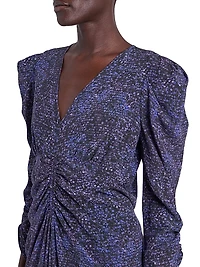 Albini Printed Silk-Blend Midi-Dress