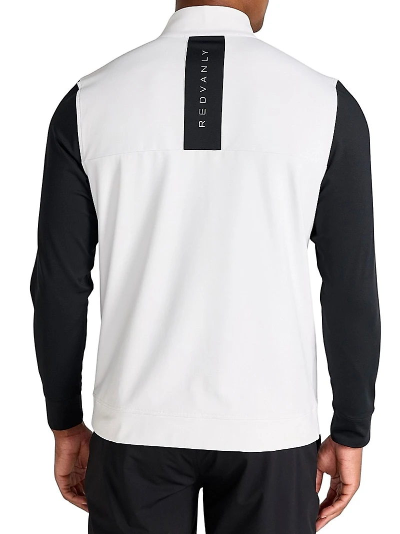 Parc Colorblocked Stretch-Knit Quarter-Zip Top