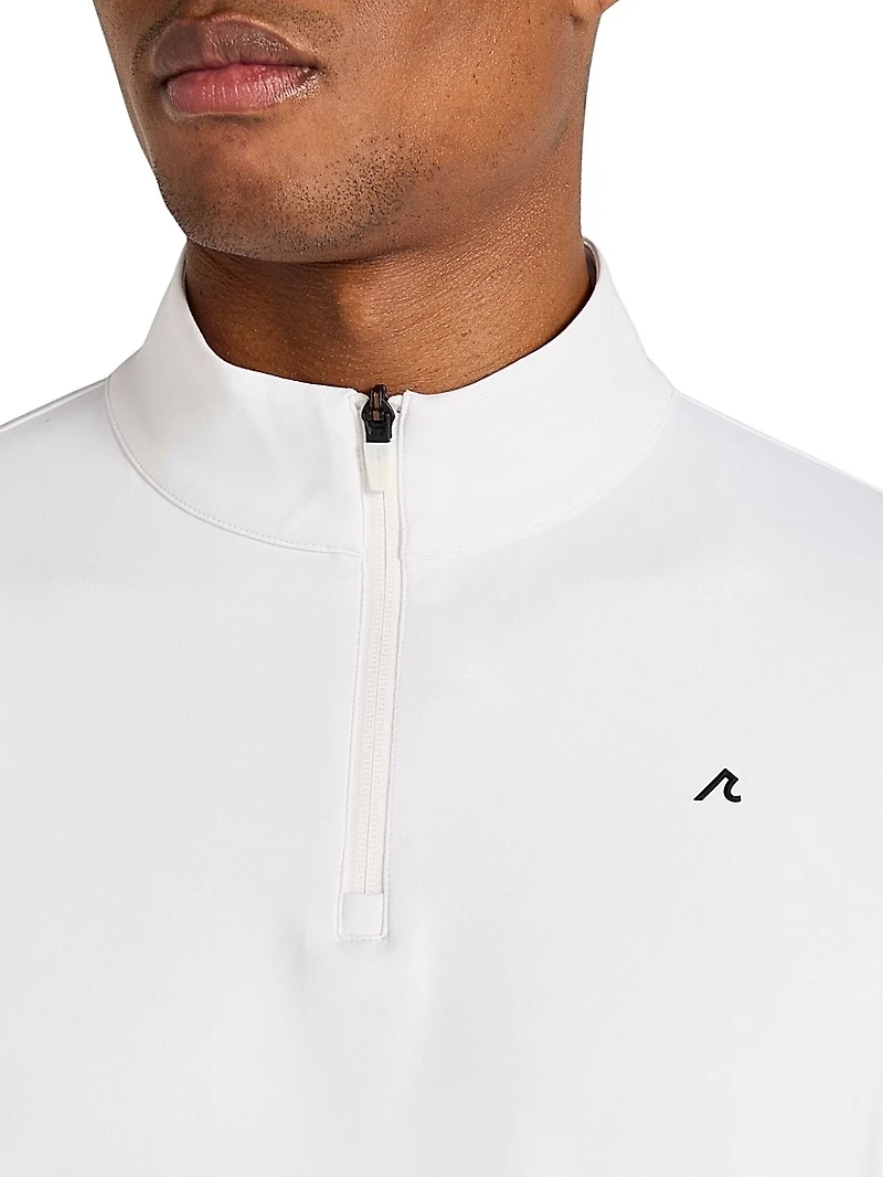 Parc Colorblocked Stretch-Knit Quarter-Zip Top