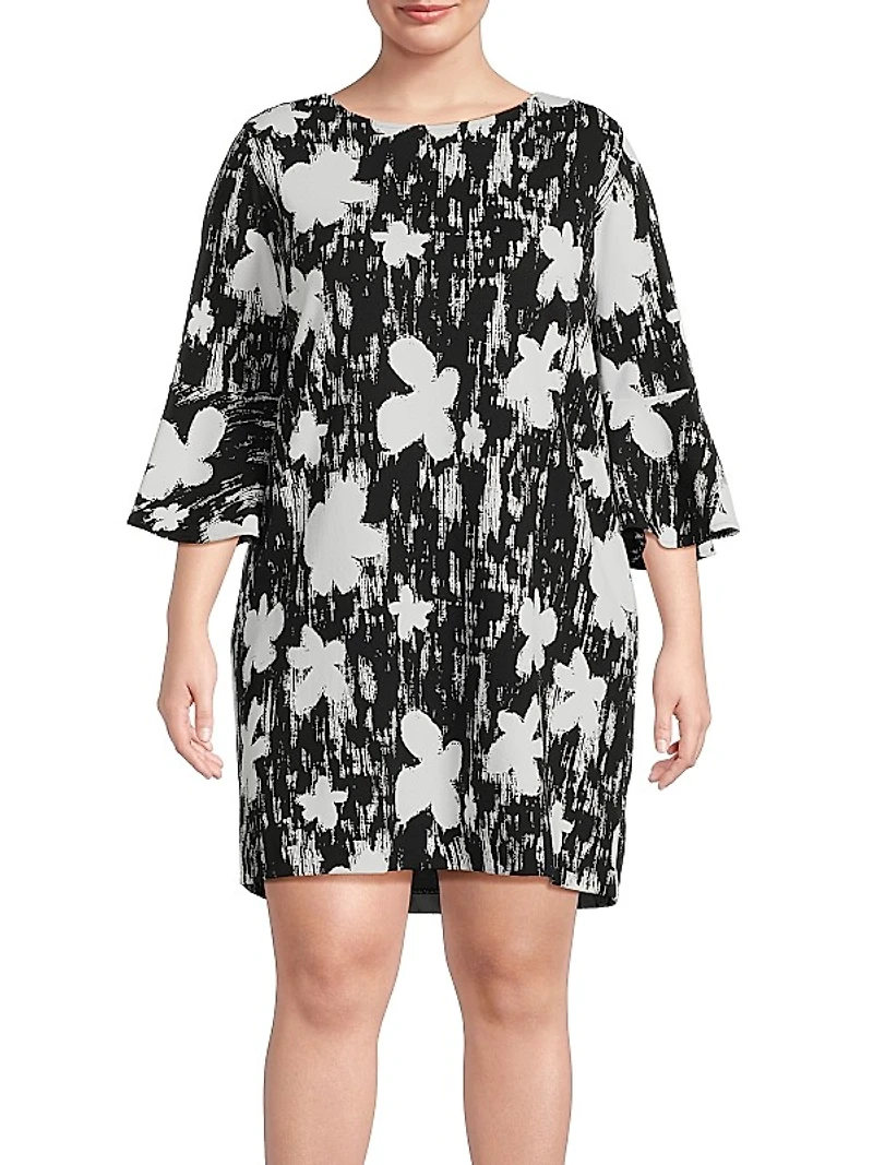 Plus Bella Floral Cotton-Blend Minidress