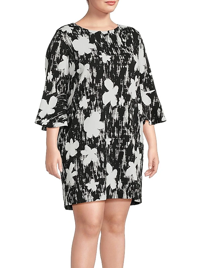 Plus Bella Floral Cotton-Blend Minidress
