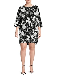 Plus Bella Floral Cotton-Blend Minidress