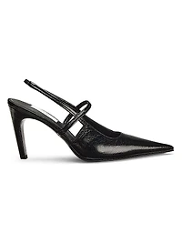 90MM Leather Slingback Pumps
