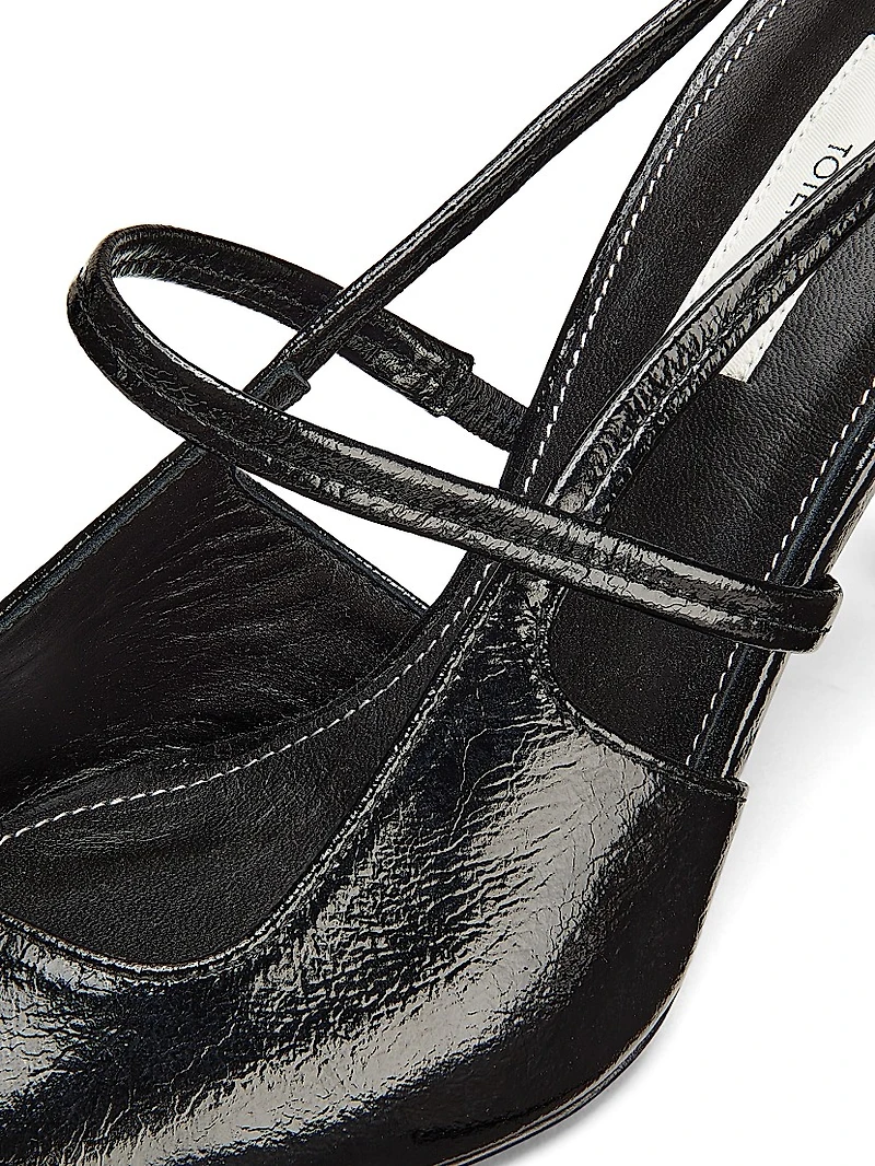 90MM Leather Slingback Pumps