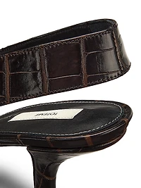 55MM Croc-Embossed Leather Slingback Pumps