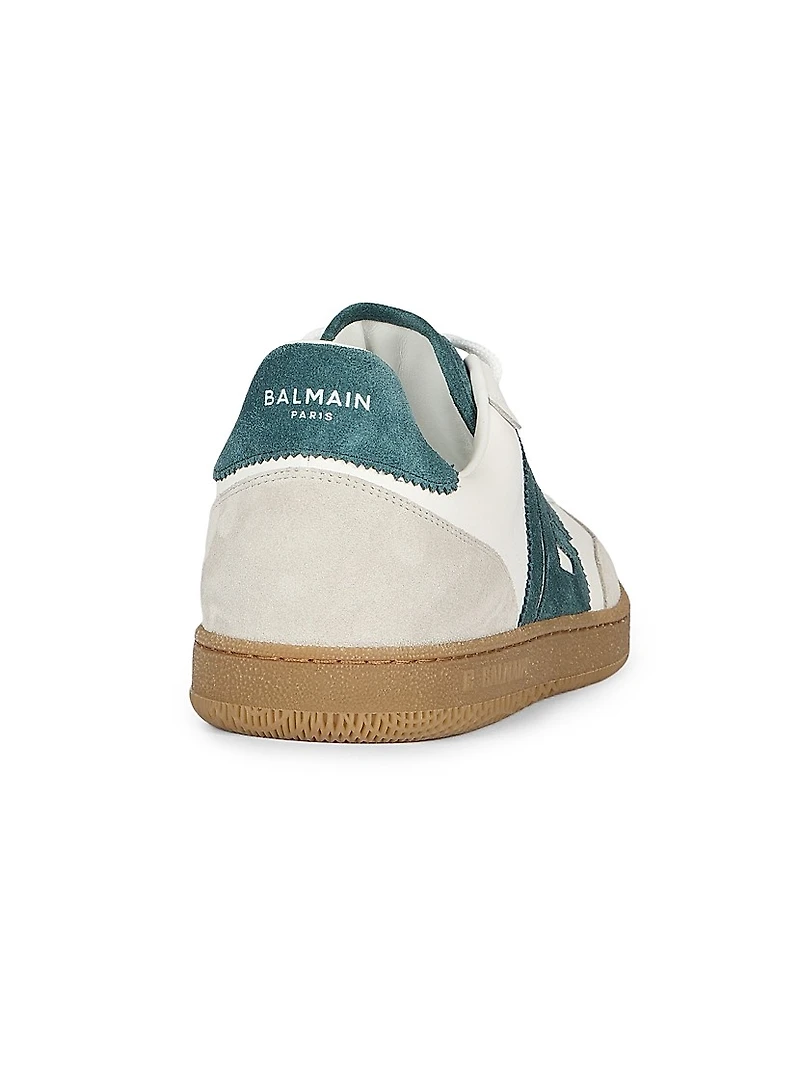 Swan Logo Leather Low-Top Sneakers