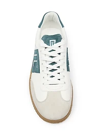 Swan Logo Leather Low-Top Sneakers