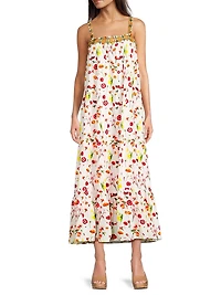 Natasha Floral Cotton Tiered Maxi Dress