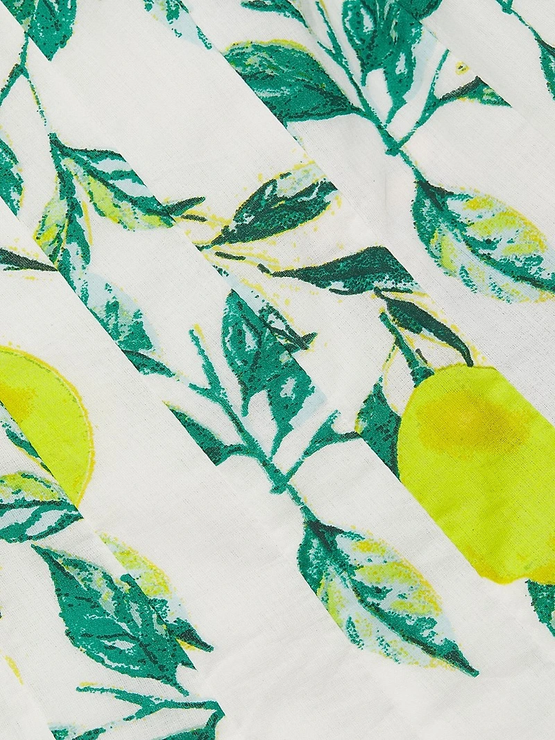 Camillie Leaf-Printed Cotton Midi-Dress