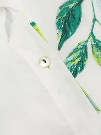 Deauville Leaf-Printed Mini-Shirtdress