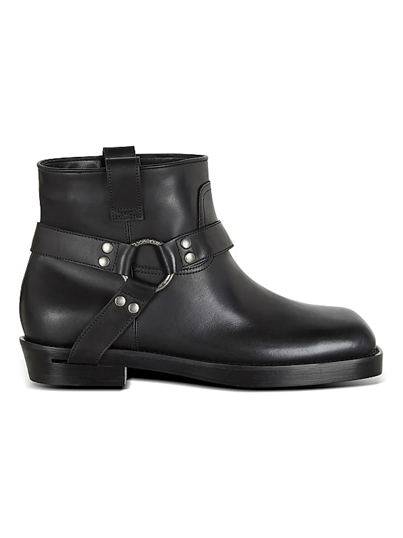 Biker Leather Ankle Boots