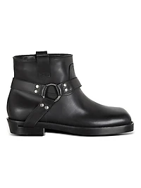 Biker Leather Ankle Boots
