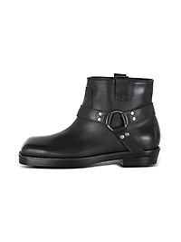 Biker Leather Ankle Boots
