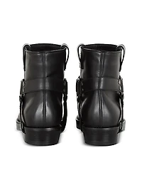 Biker Leather Ankle Boots