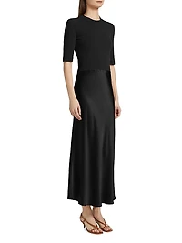 Combo T-Shirt A-Line Midi-Dress