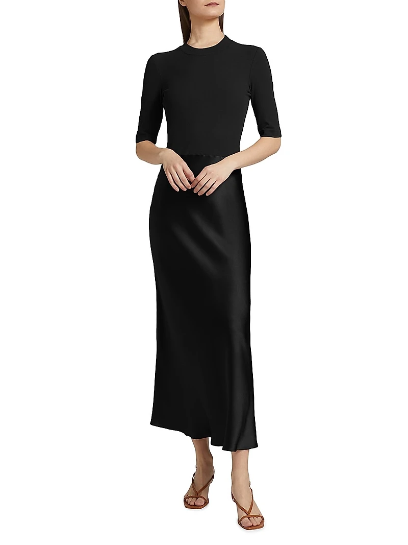 Combo T-Shirt A-Line Midi-Dress