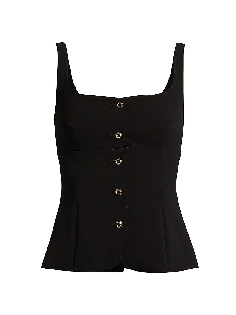 Square Neck Button-Front Top