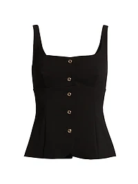 Square Neck Button-Front Top