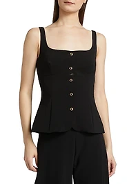 Square Neck Button-Front Top