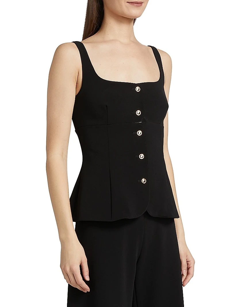 Square Neck Button-Front Top