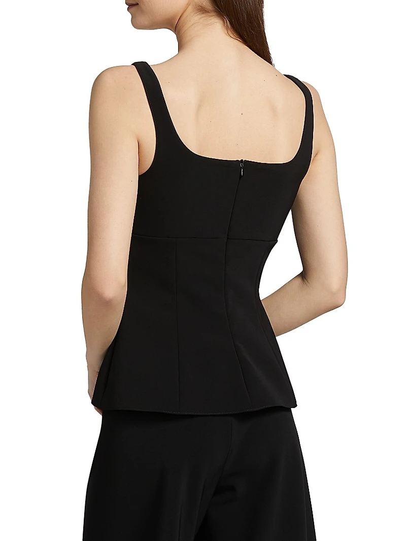 Square Neck Button-Front Top