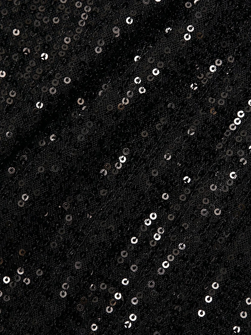 Sequined Mock Turtleneck Midi-Dress