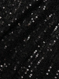 Sequined Mock Turtleneck Midi-Dress