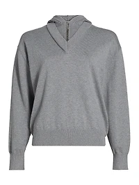 Cotton-Cashmere Double Layer Pullover Hoodie