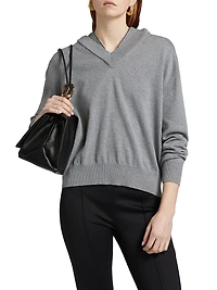 Cotton-Cashmere Double Layer Pullover Hoodie