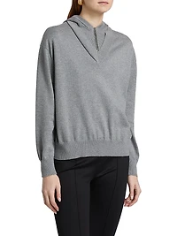 Cotton-Cashmere Double Layer Pullover Hoodie