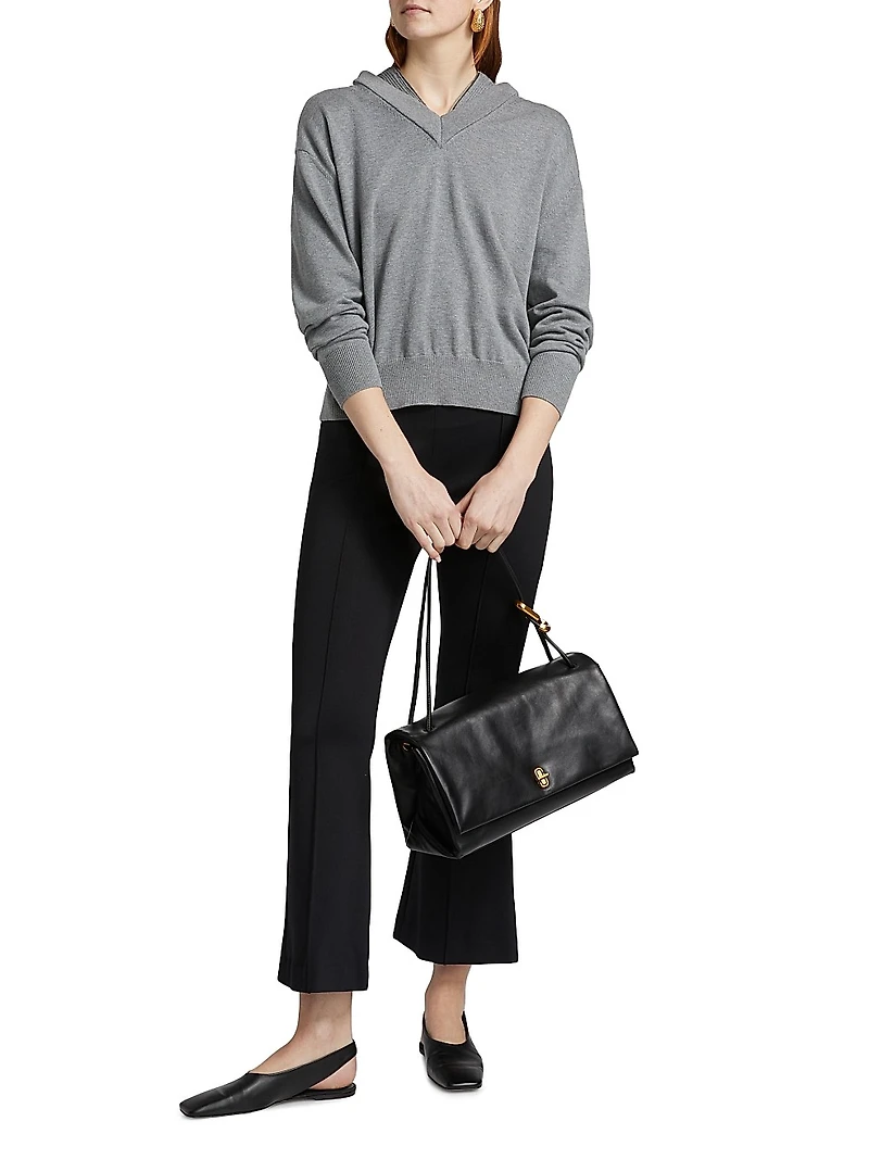 Cotton-Cashmere Double Layer Pullover Hoodie