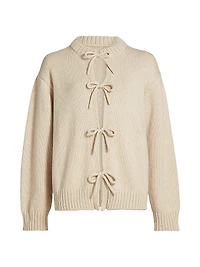 Cotton-Alpaca Knit Tie-Front Cardigan