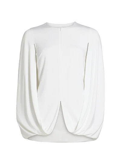 Draped Round-Neck Cape Top