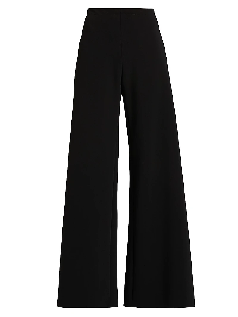 Bias-Cut Mid-Rise Wide-Leg Pants