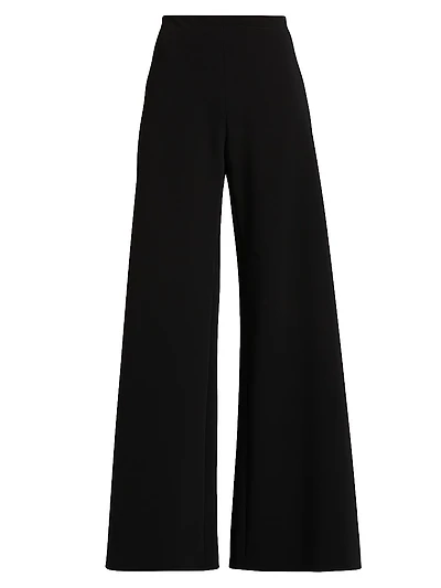 Bias-Cut Mid-Rise Wide-Leg Pants