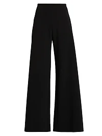 Bias-Cut Mid-Rise Wide-Leg Pants
