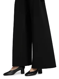 Bias-Cut Mid-Rise Wide-Leg Pants