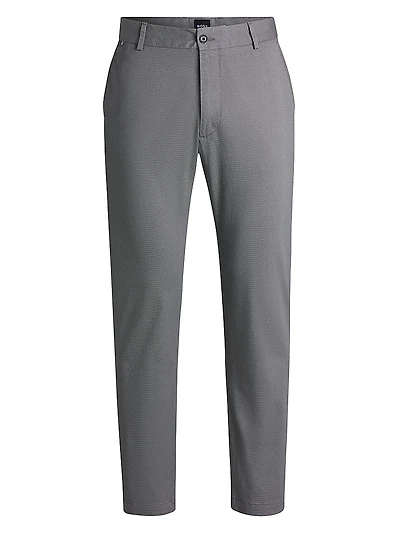 Regular-Fit Trousers Printed Stretch Cotton