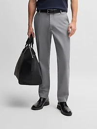 Regular-Fit Trousers Printed Stretch Cotton