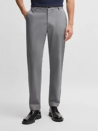 Regular-Fit Trousers Printed Stretch Cotton
