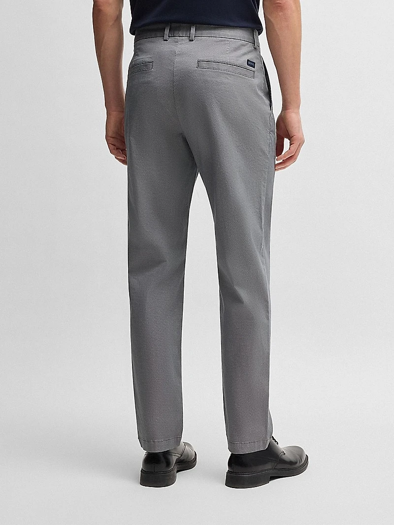 Regular-Fit Trousers Printed Stretch Cotton