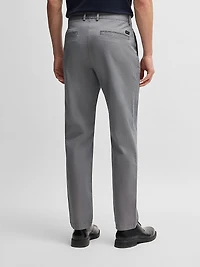 Regular-Fit Trousers Printed Stretch Cotton