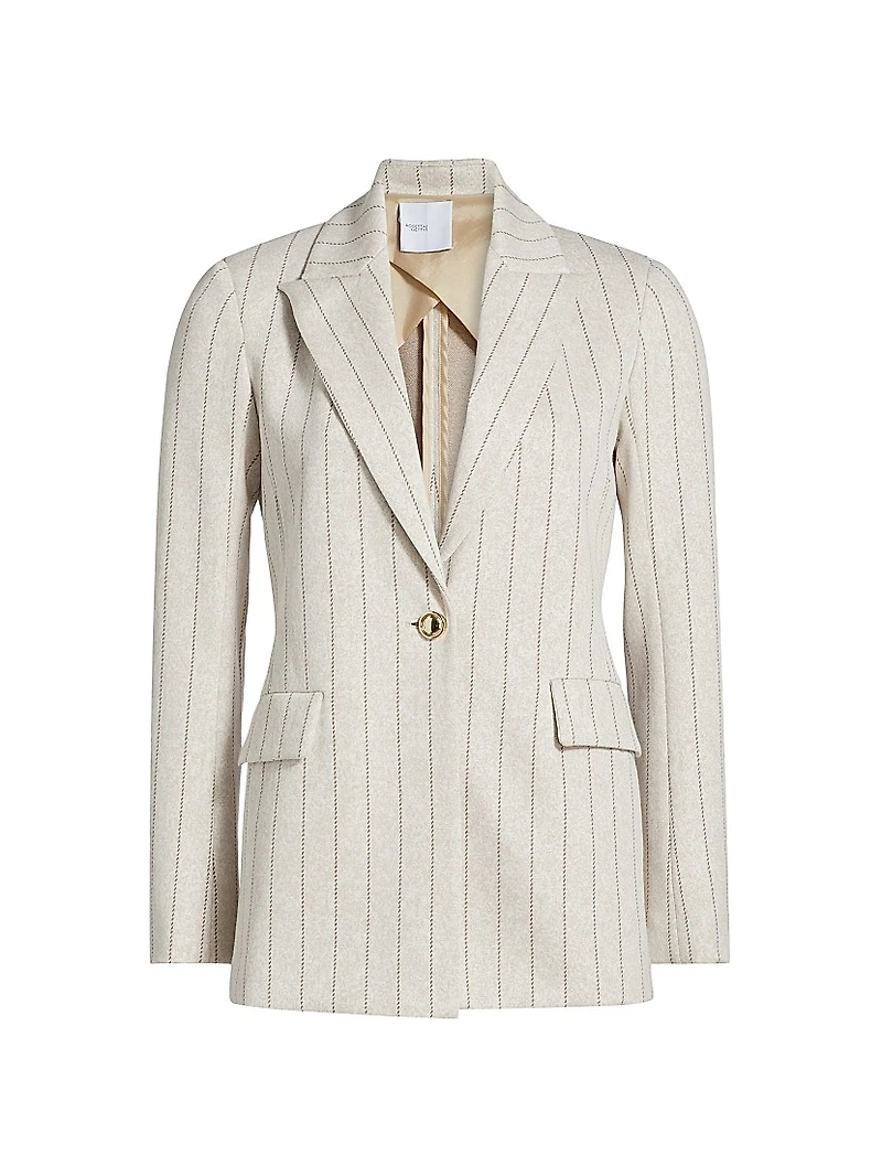 Pinstriped Single-Breasted Jacket