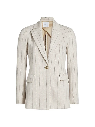 Pinstriped Single-Breasted Jacket