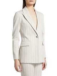 Pinstriped Single-Breasted Jacket