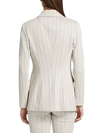 Pinstriped Single-Breasted Jacket