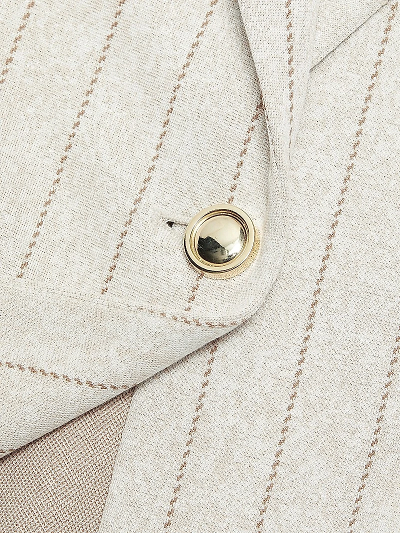 Pinstriped Single-Breasted Jacket